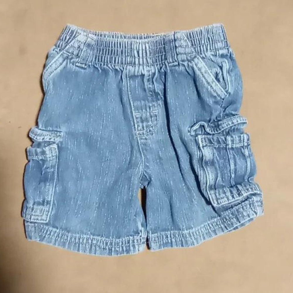 🐈 Garanimals cargo blue jean shorts - 24 months